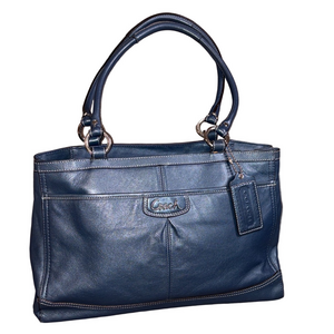 Coach Dark Blue Leather Shoulder Bag